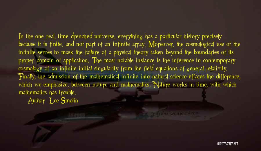 Lee Smolin Quotes: In The One Real, Time-drenched Universe, Everything Has A Particular History Precisely Because It Is Finite, And Not Part Of