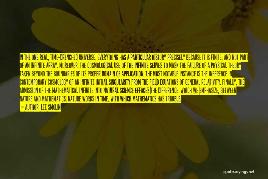 Lee Smolin Quotes: In The One Real, Time-drenched Universe, Everything Has A Particular History Precisely Because It Is Finite, And Not Part Of