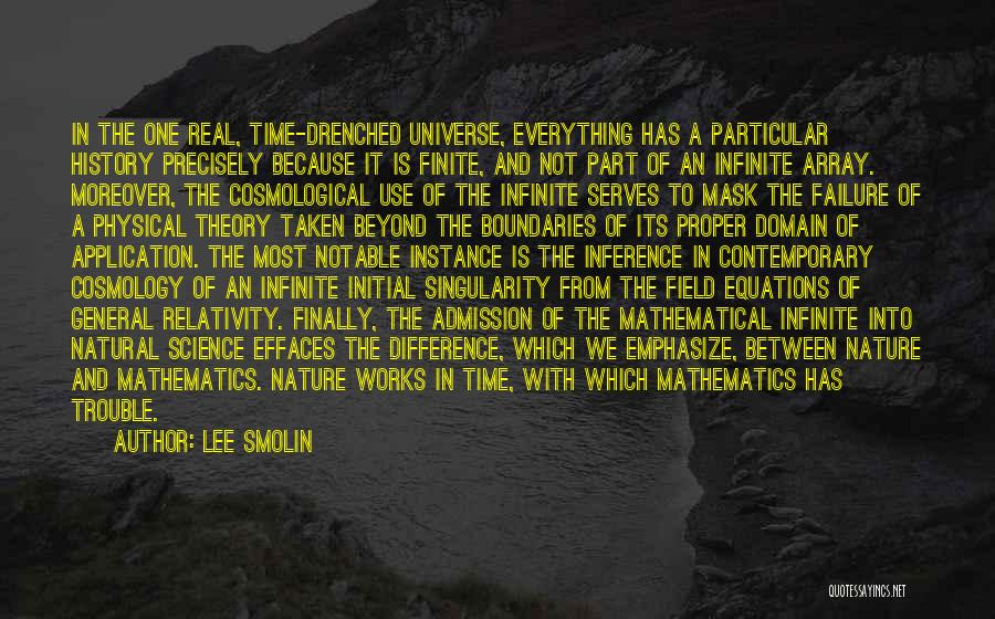 Lee Smolin Quotes: In The One Real, Time-drenched Universe, Everything Has A Particular History Precisely Because It Is Finite, And Not Part Of