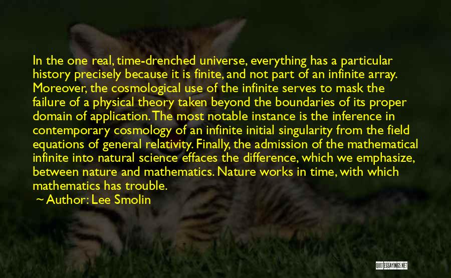 Lee Smolin Quotes: In The One Real, Time-drenched Universe, Everything Has A Particular History Precisely Because It Is Finite, And Not Part Of