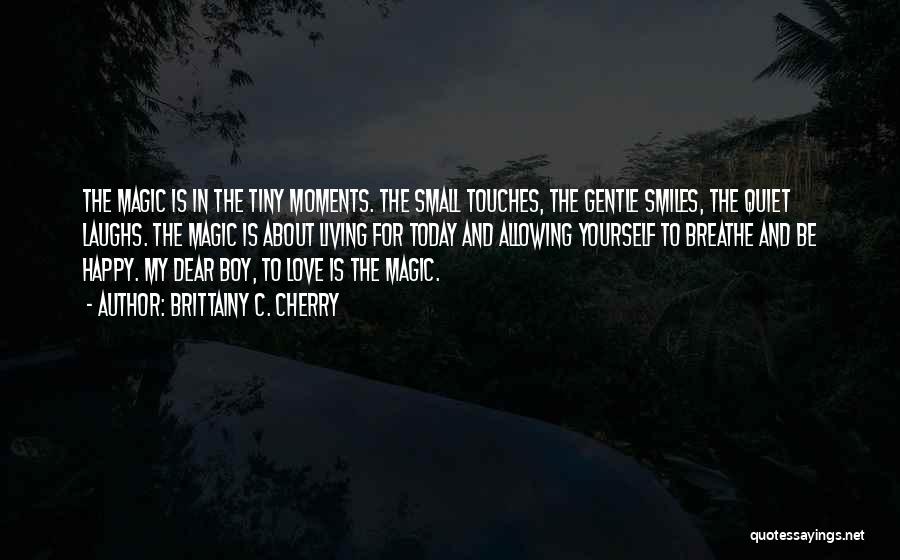 Brittainy C. Cherry Quotes: The Magic Is In The Tiny Moments. The Small Touches, The Gentle Smiles, The Quiet Laughs. The Magic Is About