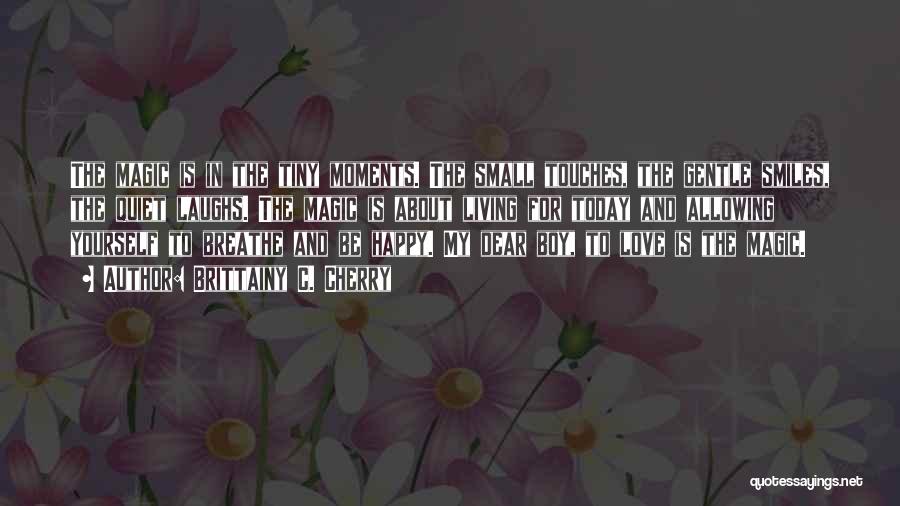 Brittainy C. Cherry Quotes: The Magic Is In The Tiny Moments. The Small Touches, The Gentle Smiles, The Quiet Laughs. The Magic Is About