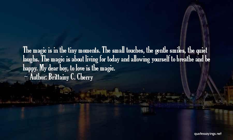 Brittainy C. Cherry Quotes: The Magic Is In The Tiny Moments. The Small Touches, The Gentle Smiles, The Quiet Laughs. The Magic Is About