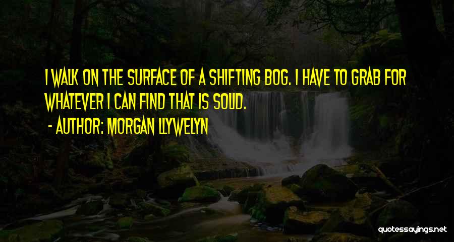 Morgan Llywelyn Quotes: I Walk On The Surface Of A Shifting Bog. I Have To Grab For Whatever I Can Find That Is