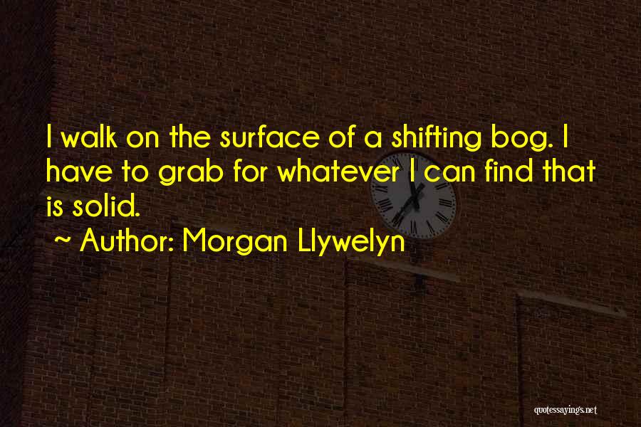 Morgan Llywelyn Quotes: I Walk On The Surface Of A Shifting Bog. I Have To Grab For Whatever I Can Find That Is