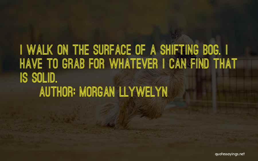 Morgan Llywelyn Quotes: I Walk On The Surface Of A Shifting Bog. I Have To Grab For Whatever I Can Find That Is