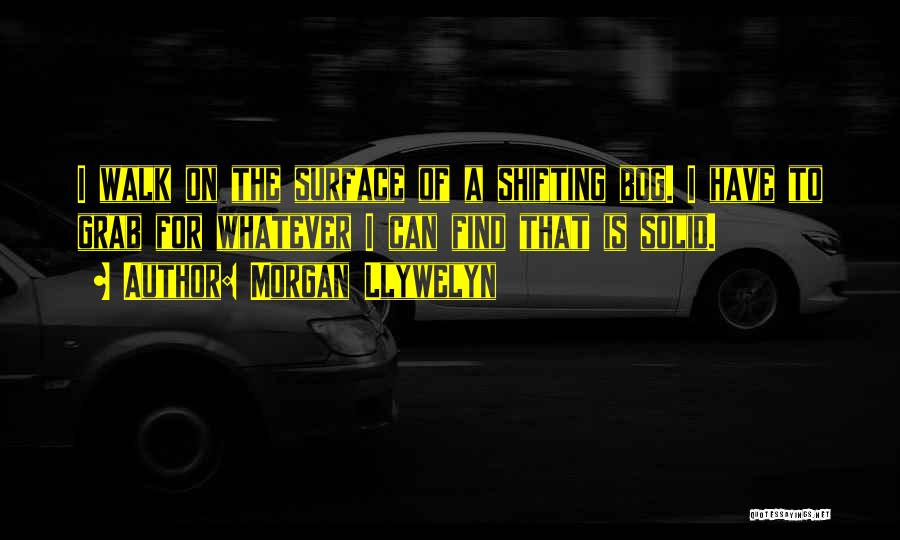 Morgan Llywelyn Quotes: I Walk On The Surface Of A Shifting Bog. I Have To Grab For Whatever I Can Find That Is