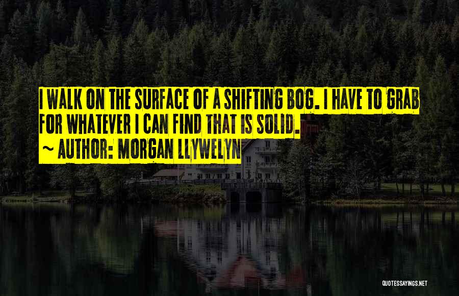 Morgan Llywelyn Quotes: I Walk On The Surface Of A Shifting Bog. I Have To Grab For Whatever I Can Find That Is