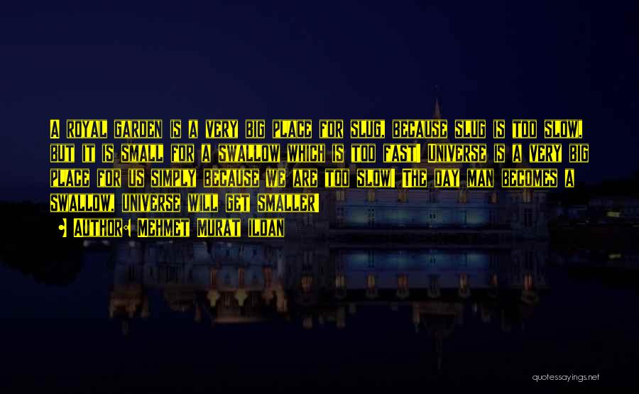 Mehmet Murat Ildan Quotes: A Royal Garden Is A Very Big Place For Slug, Because Slug Is Too Slow, But It Is Small For