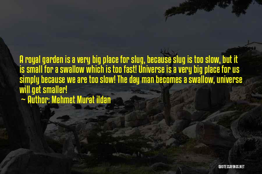Mehmet Murat Ildan Quotes: A Royal Garden Is A Very Big Place For Slug, Because Slug Is Too Slow, But It Is Small For