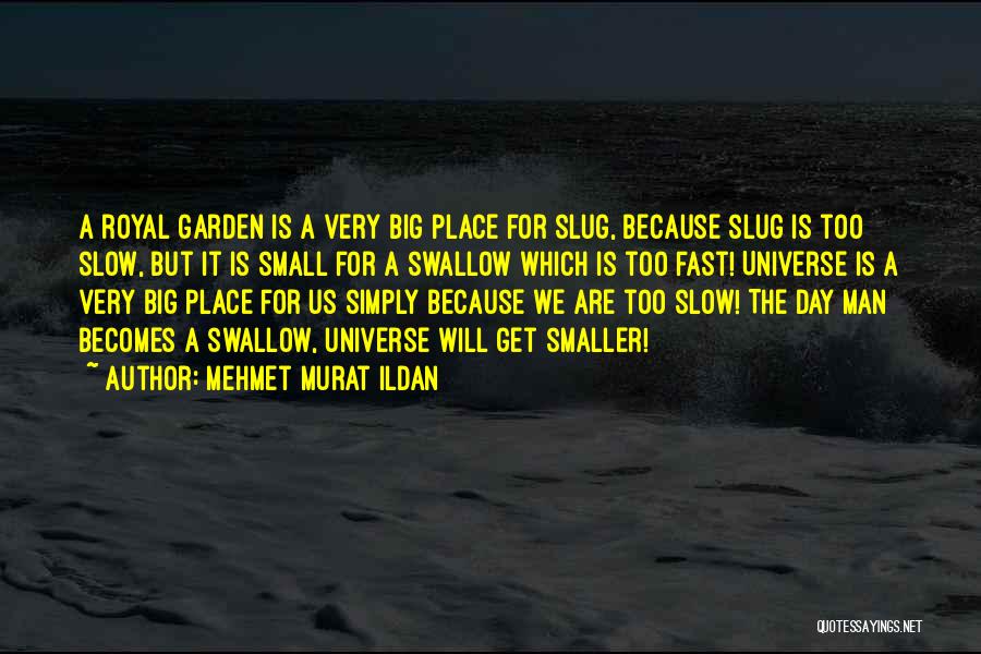 Mehmet Murat Ildan Quotes: A Royal Garden Is A Very Big Place For Slug, Because Slug Is Too Slow, But It Is Small For
