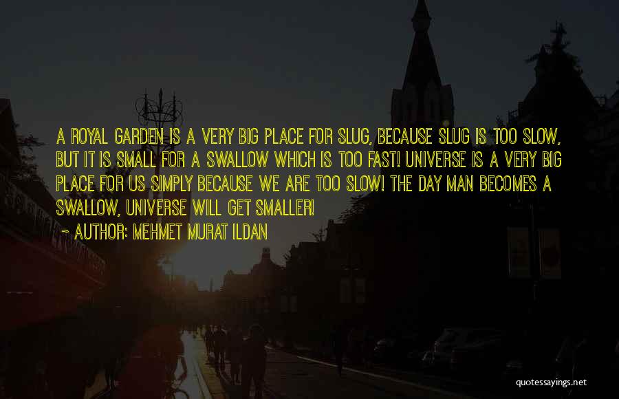Mehmet Murat Ildan Quotes: A Royal Garden Is A Very Big Place For Slug, Because Slug Is Too Slow, But It Is Small For