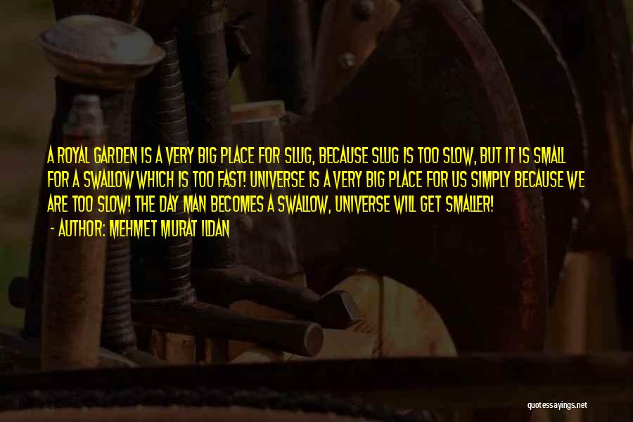 Mehmet Murat Ildan Quotes: A Royal Garden Is A Very Big Place For Slug, Because Slug Is Too Slow, But It Is Small For