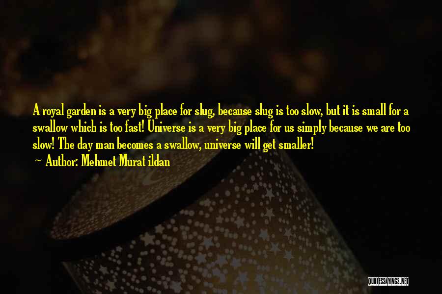 Mehmet Murat Ildan Quotes: A Royal Garden Is A Very Big Place For Slug, Because Slug Is Too Slow, But It Is Small For