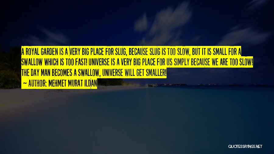 Mehmet Murat Ildan Quotes: A Royal Garden Is A Very Big Place For Slug, Because Slug Is Too Slow, But It Is Small For