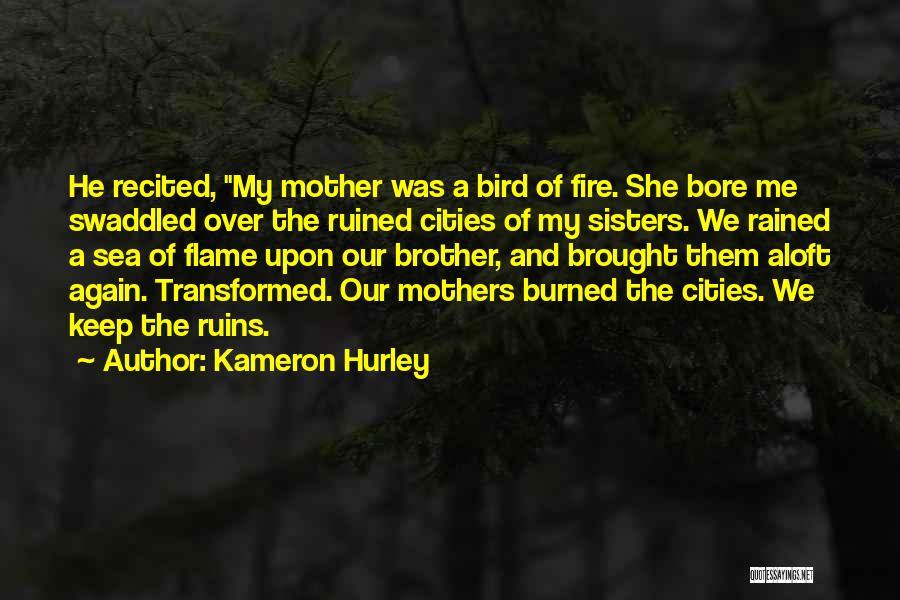 Kameron Hurley Quotes: He Recited, My Mother Was A Bird Of Fire. She Bore Me Swaddled Over The Ruined Cities Of My Sisters.