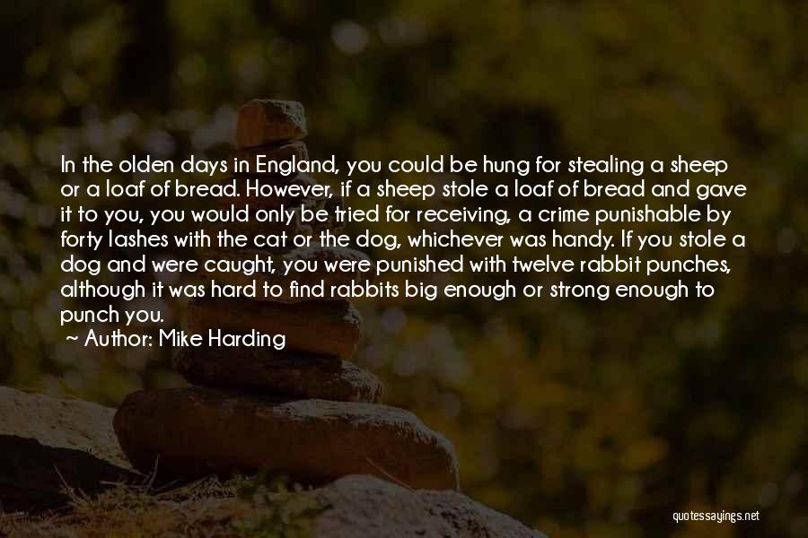 Mike Harding Quotes: In The Olden Days In England, You Could Be Hung For Stealing A Sheep Or A Loaf Of Bread. However,