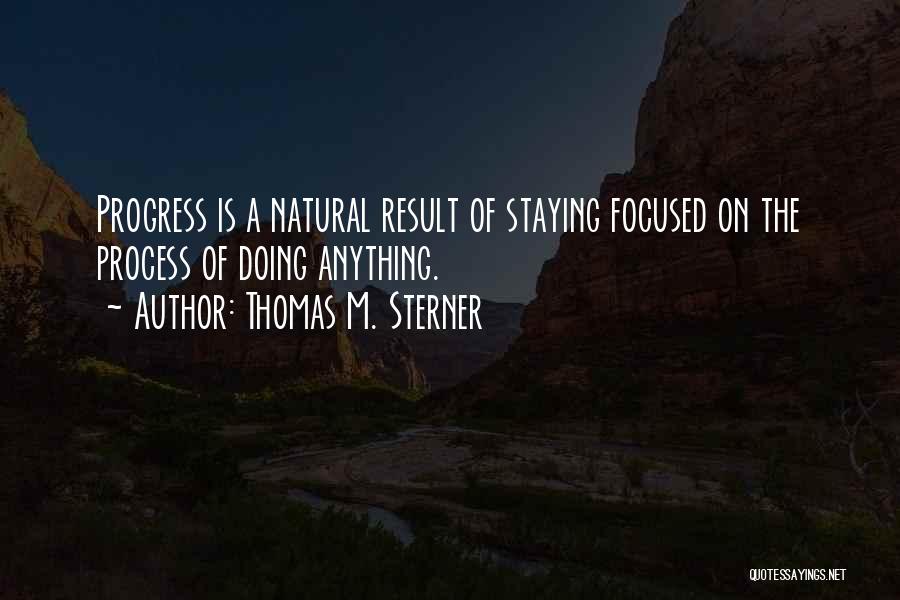 Thomas M. Sterner Quotes: Progress Is A Natural Result Of Staying Focused On The Process Of Doing Anything.