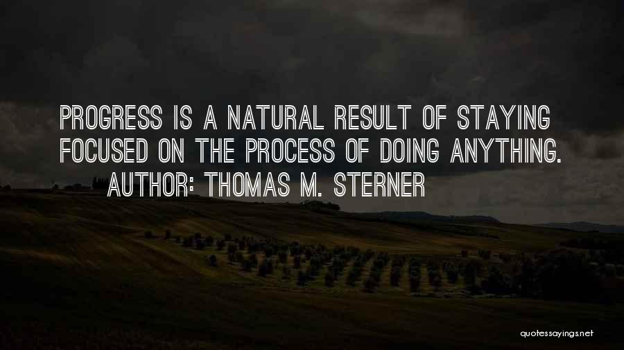 Thomas M. Sterner Quotes: Progress Is A Natural Result Of Staying Focused On The Process Of Doing Anything.