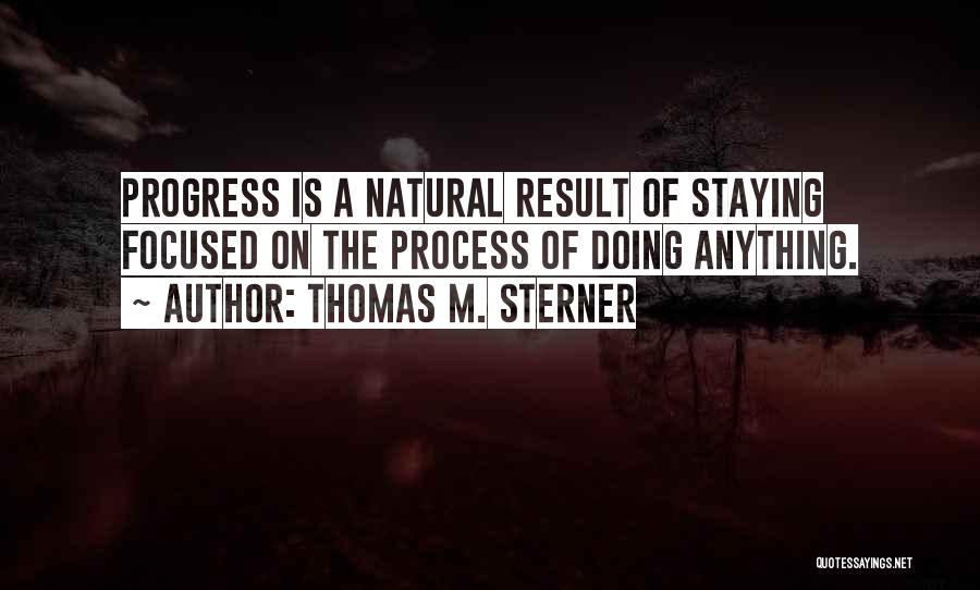 Thomas M. Sterner Quotes: Progress Is A Natural Result Of Staying Focused On The Process Of Doing Anything.