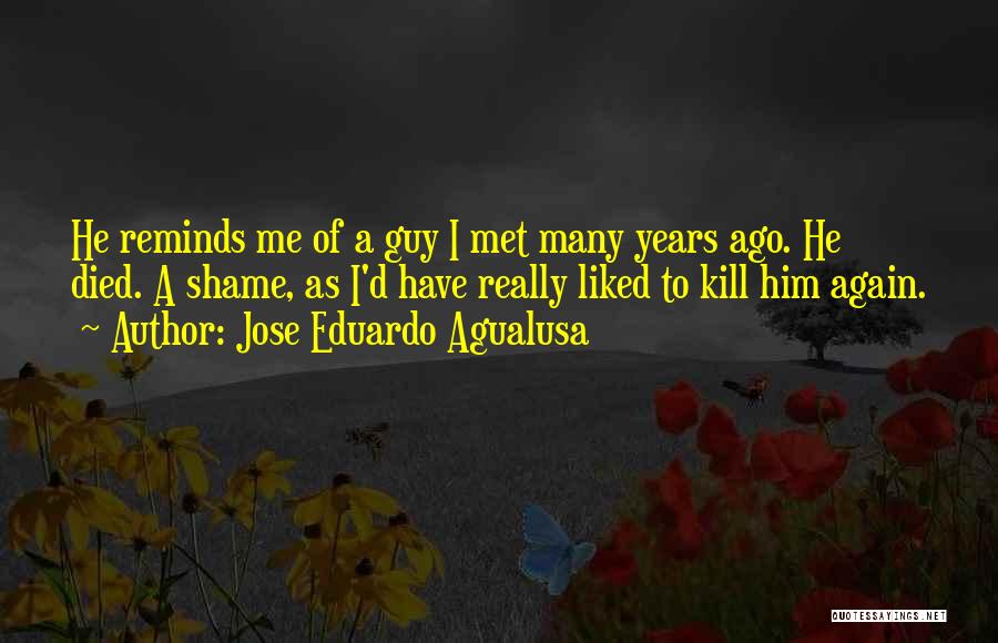 Jose Eduardo Agualusa Quotes: He Reminds Me Of A Guy I Met Many Years Ago. He Died. A Shame, As I'd Have Really Liked