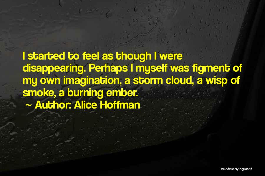 Alice Hoffman Quotes: I Started To Feel As Though I Were Disappearing. Perhaps I Myself Was Figment Of My Own Imagination, A Storm