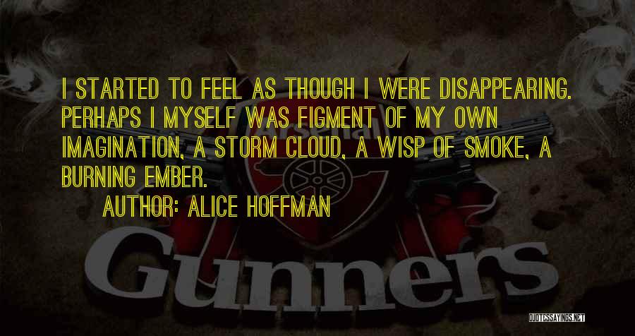Alice Hoffman Quotes: I Started To Feel As Though I Were Disappearing. Perhaps I Myself Was Figment Of My Own Imagination, A Storm