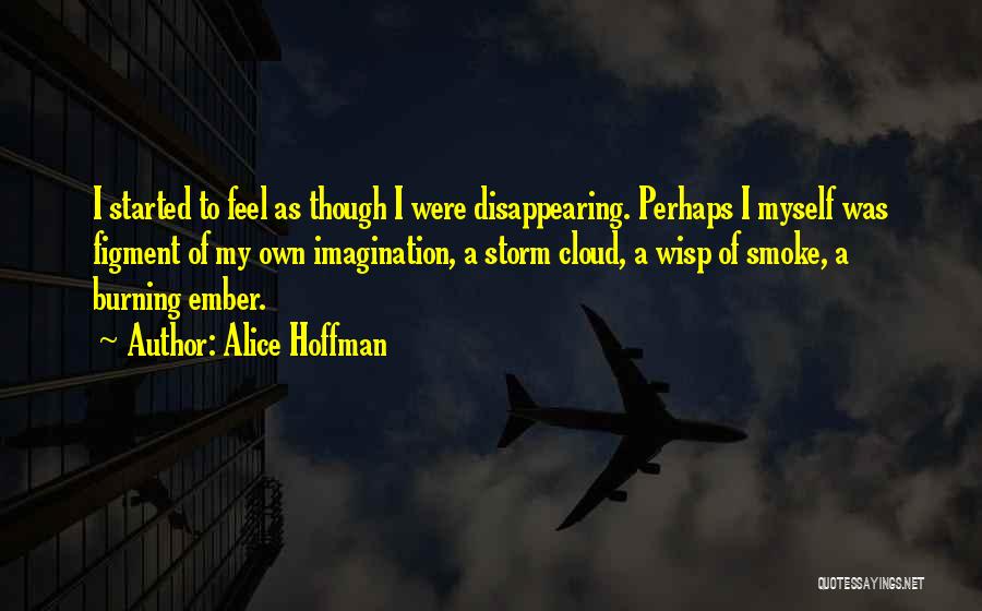 Alice Hoffman Quotes: I Started To Feel As Though I Were Disappearing. Perhaps I Myself Was Figment Of My Own Imagination, A Storm