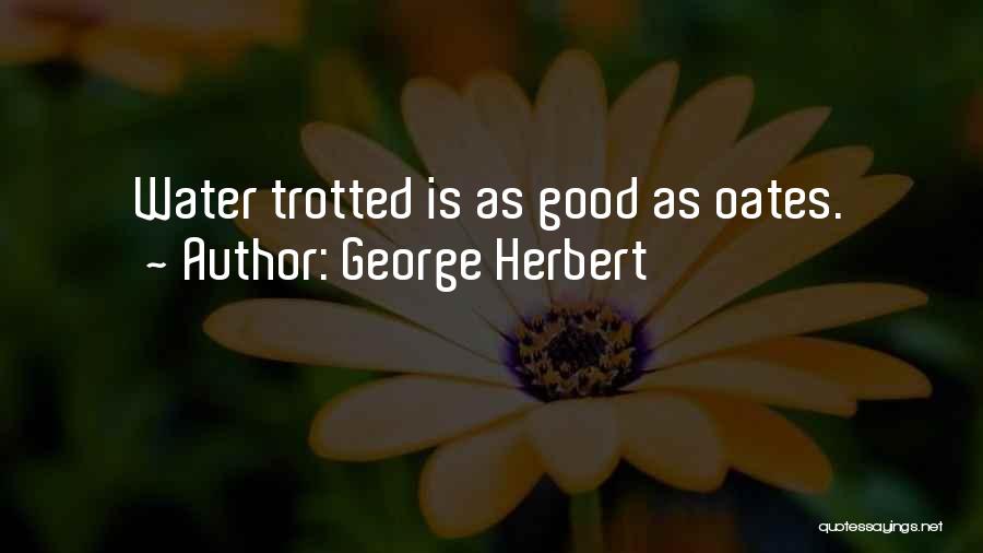 George Herbert Quotes: Water Trotted Is As Good As Oates.
