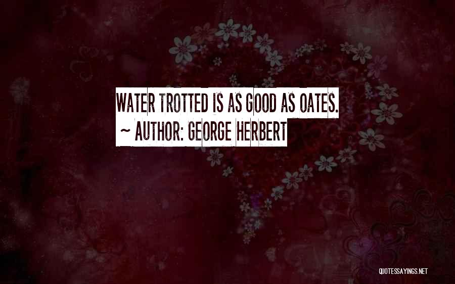 George Herbert Quotes: Water Trotted Is As Good As Oates.