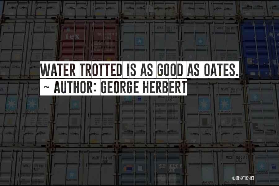 George Herbert Quotes: Water Trotted Is As Good As Oates.