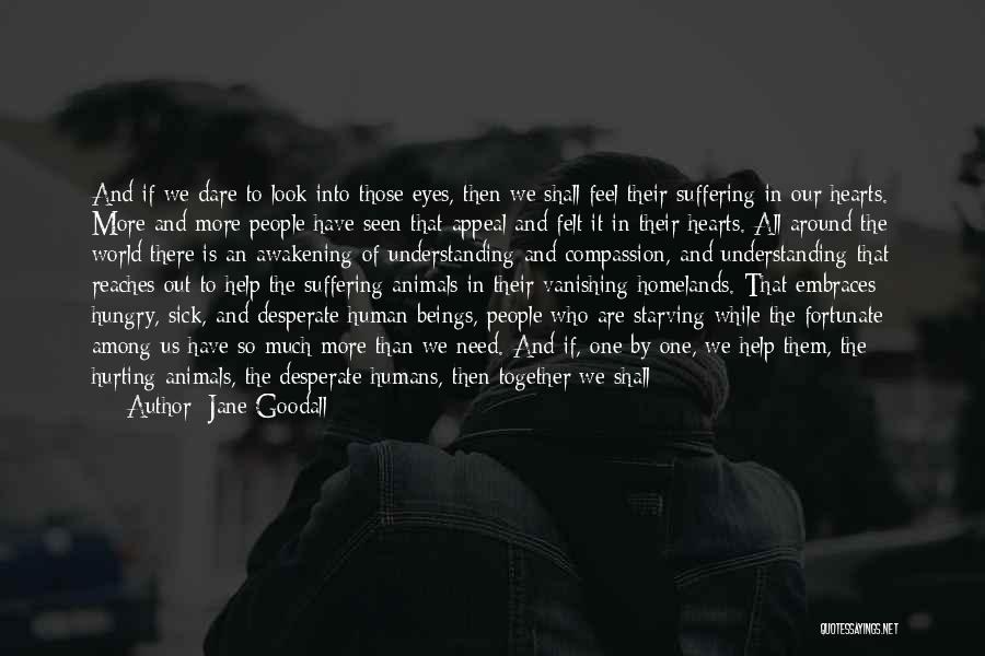 Jane Goodall Quotes: And If We Dare To Look Into Those Eyes, Then We Shall Feel Their Suffering In Our Hearts. More And