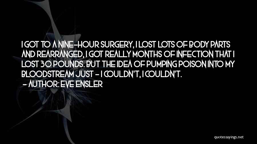 Eve Ensler Quotes: I Got To A Nine-hour Surgery, I Lost Lots Of Body Parts And Rearranged, I Got Really Months Of Infection