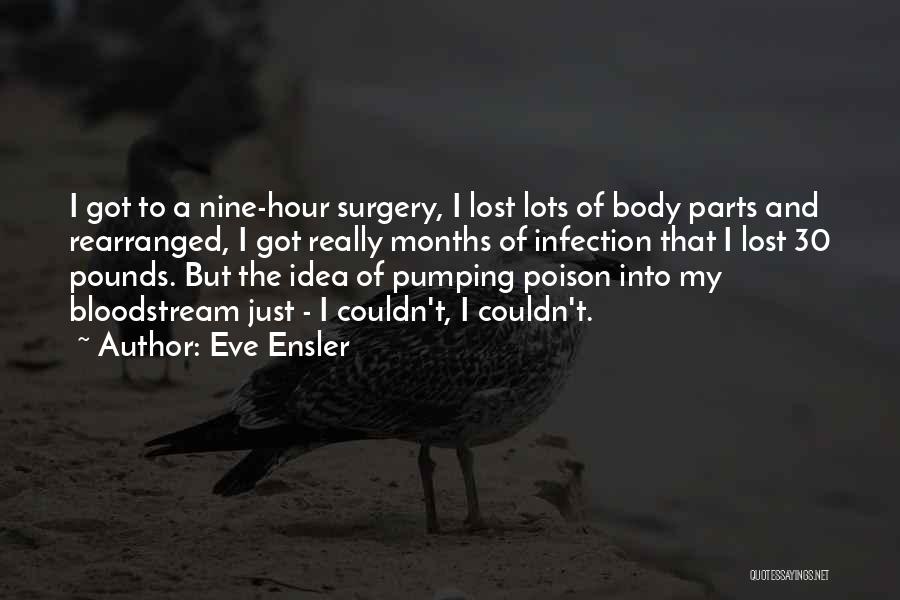 Eve Ensler Quotes: I Got To A Nine-hour Surgery, I Lost Lots Of Body Parts And Rearranged, I Got Really Months Of Infection