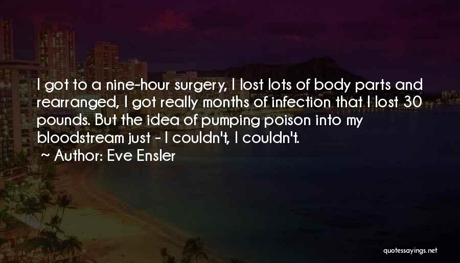 Eve Ensler Quotes: I Got To A Nine-hour Surgery, I Lost Lots Of Body Parts And Rearranged, I Got Really Months Of Infection