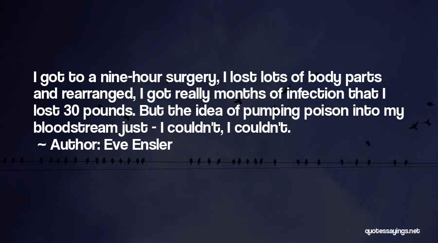 Eve Ensler Quotes: I Got To A Nine-hour Surgery, I Lost Lots Of Body Parts And Rearranged, I Got Really Months Of Infection