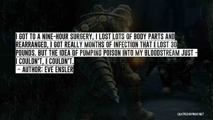Eve Ensler Quotes: I Got To A Nine-hour Surgery, I Lost Lots Of Body Parts And Rearranged, I Got Really Months Of Infection