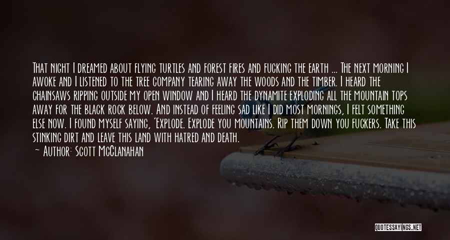 Scott McClanahan Quotes: That Night I Dreamed About Flying Turtles And Forest Fires And Fucking The Earth ... The Next Morning I Awoke