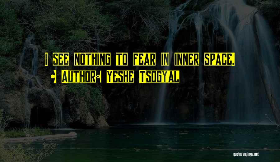 Yeshe Tsogyal Quotes: I See Nothing To Fear In Inner Space.
