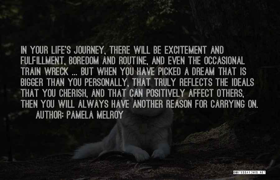 Pamela Melroy Quotes: In Your Life's Journey, There Will Be Excitement And Fulfillment, Boredom And Routine, And Even The Occasional Train Wreck ...