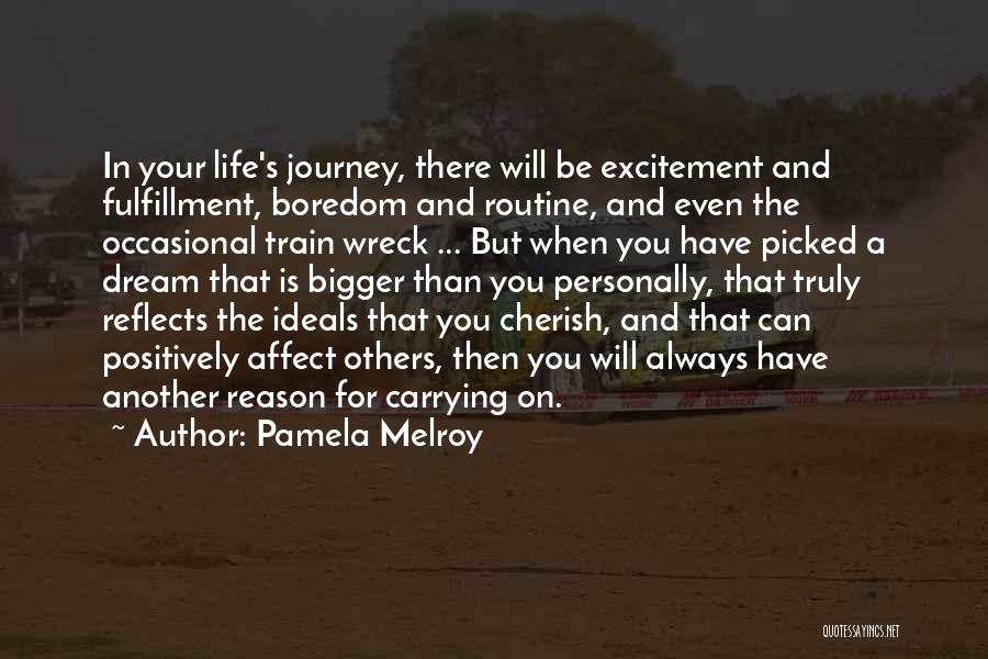 Pamela Melroy Quotes: In Your Life's Journey, There Will Be Excitement And Fulfillment, Boredom And Routine, And Even The Occasional Train Wreck ...