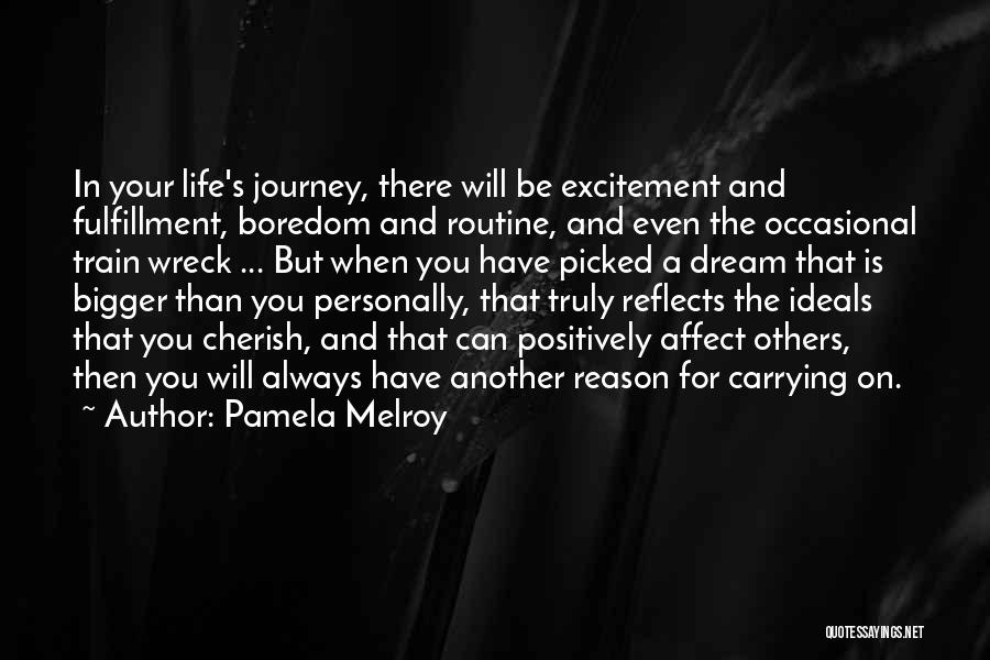 Pamela Melroy Quotes: In Your Life's Journey, There Will Be Excitement And Fulfillment, Boredom And Routine, And Even The Occasional Train Wreck ...