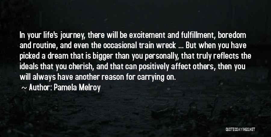 Pamela Melroy Quotes: In Your Life's Journey, There Will Be Excitement And Fulfillment, Boredom And Routine, And Even The Occasional Train Wreck ...
