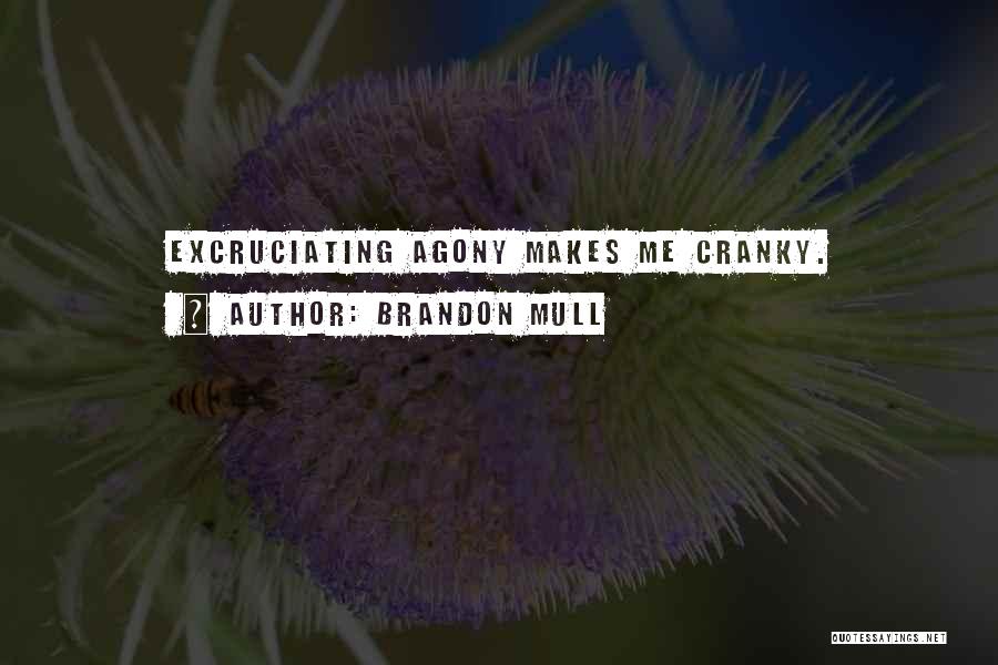 Brandon Mull Quotes: Excruciating Agony Makes Me Cranky.