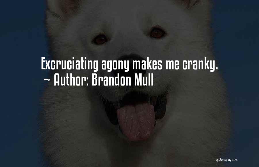 Brandon Mull Quotes: Excruciating Agony Makes Me Cranky.