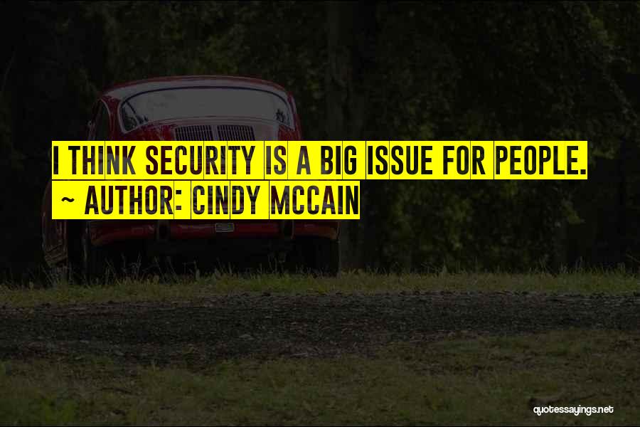 Cindy McCain Quotes: I Think Security Is A Big Issue For People.