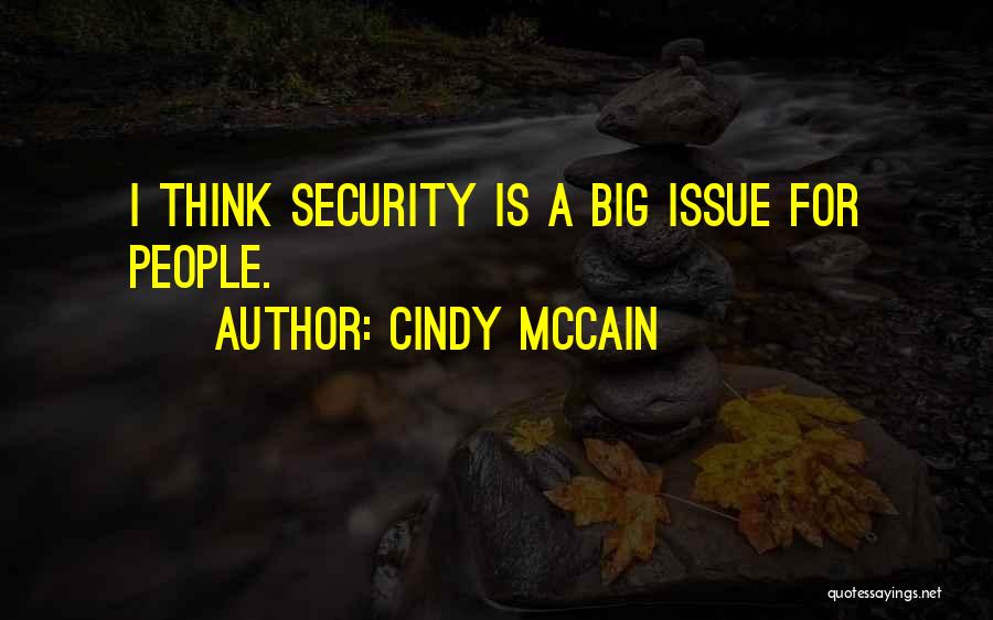 Cindy McCain Quotes: I Think Security Is A Big Issue For People.