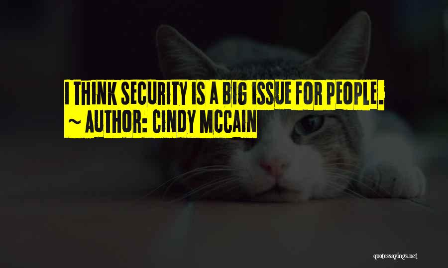 Cindy McCain Quotes: I Think Security Is A Big Issue For People.