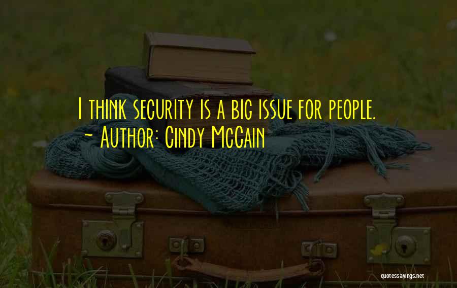 Cindy McCain Quotes: I Think Security Is A Big Issue For People.