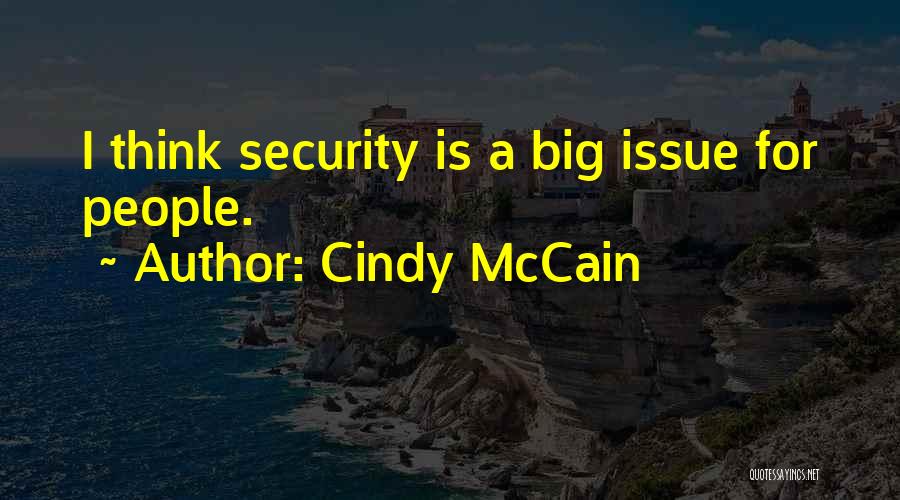 Cindy McCain Quotes: I Think Security Is A Big Issue For People.